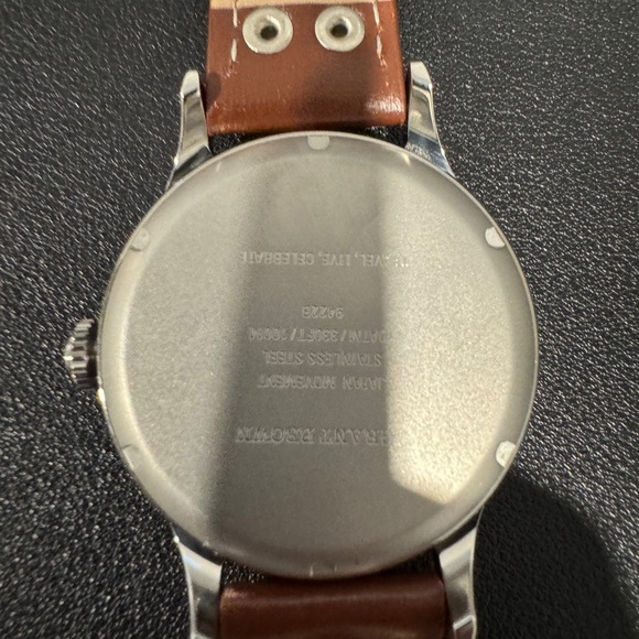 NWOT Grant Brown 9422-B 43mm Quartz Leather Men's Watch - Picture 8 of 8